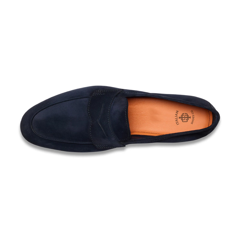 Men Nes Blue Suede Penny Loafers N Classic Slip On
