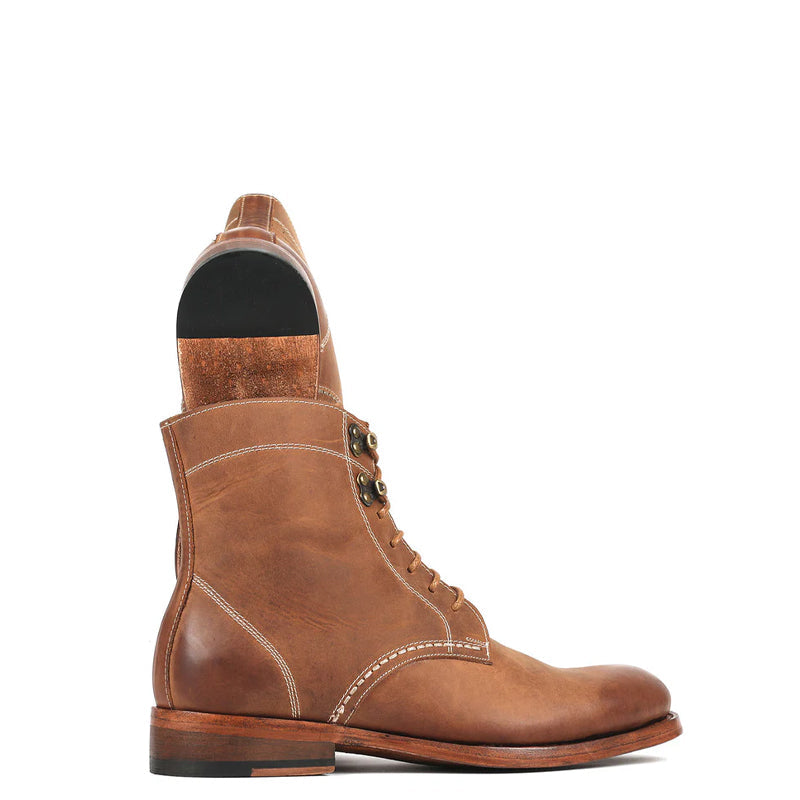 Men Suede Handmade Lace Up Leather Ankle Boots