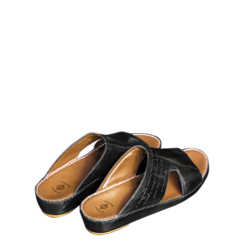 Polished Leather Comfort Arabic Black Sandal