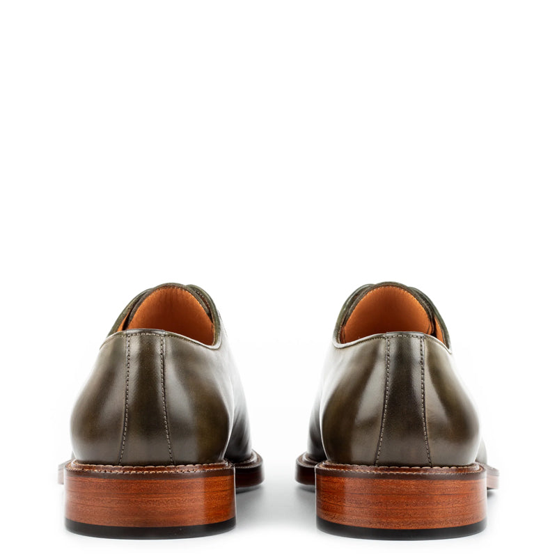 Pure Leather Handmade Wholecut Oxford Shoe Olive