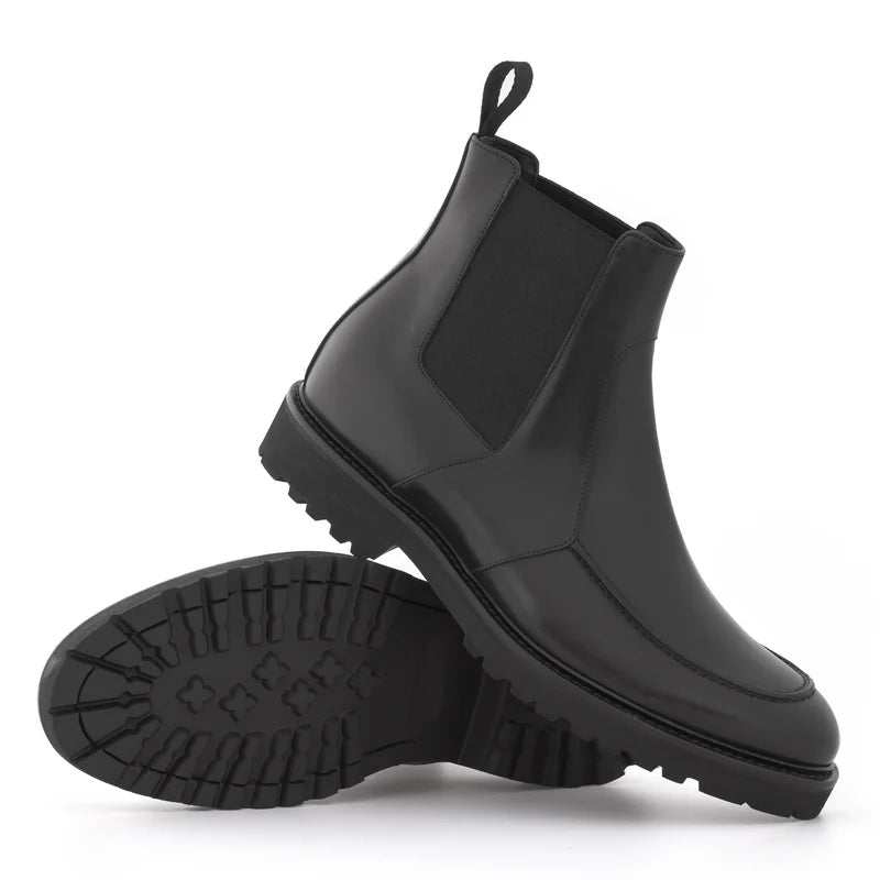 Men Handmade Classic Leather Chelsea Black Boot