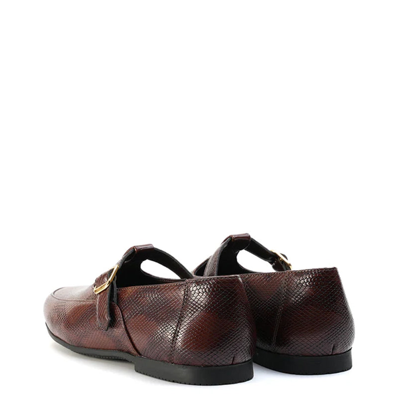Men Slip-ON Open Side Textured Leather Loafer