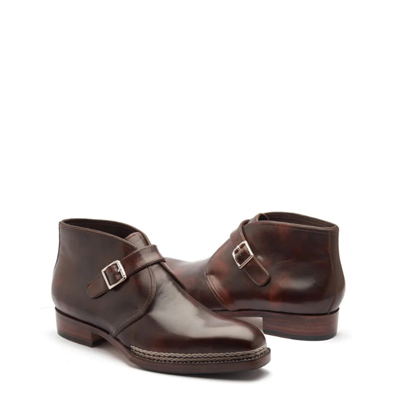 Premium Leather Single Monk Chukkas Boot