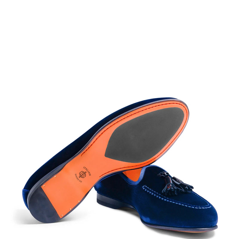 Suede Andrea Velvet Leather Tassel Black Loafer