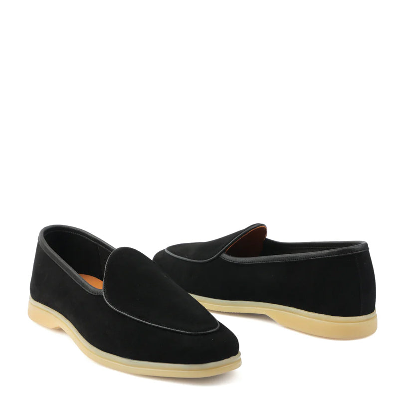 Suede Leather Solid Brown Loafer For Men