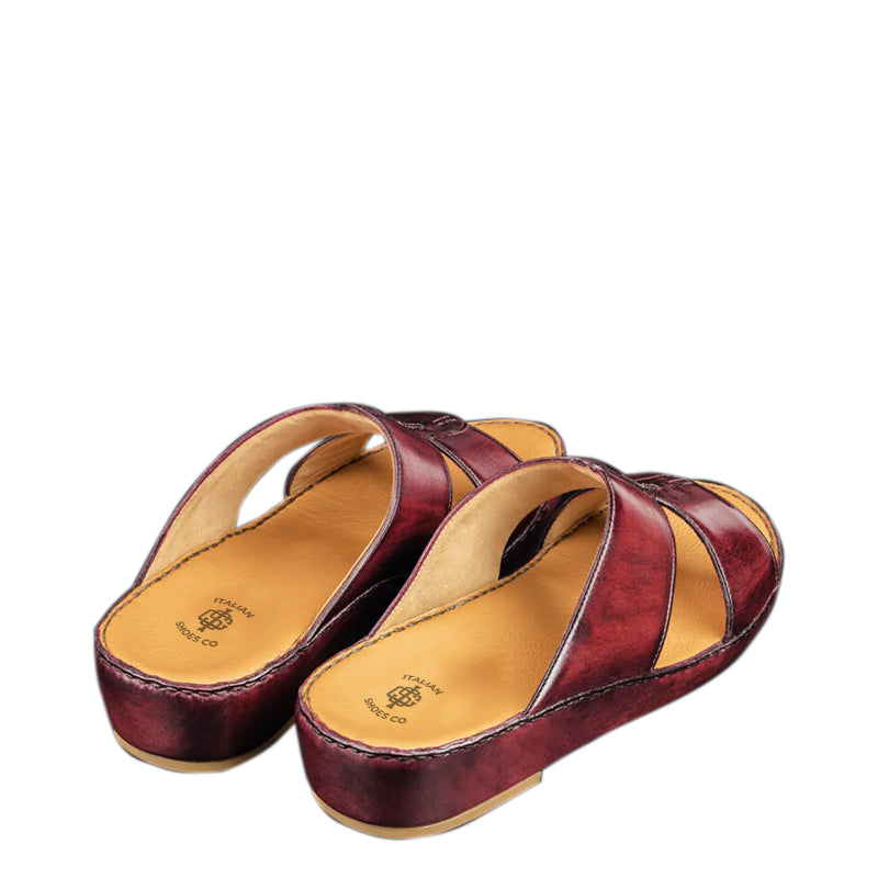 Luxury Slip-On Solid Leather Arabic Black Sandal