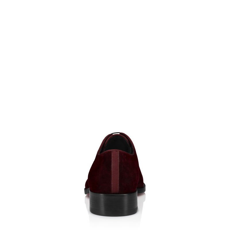 Men Suede Velvet Leather Maroon Derby Shoe