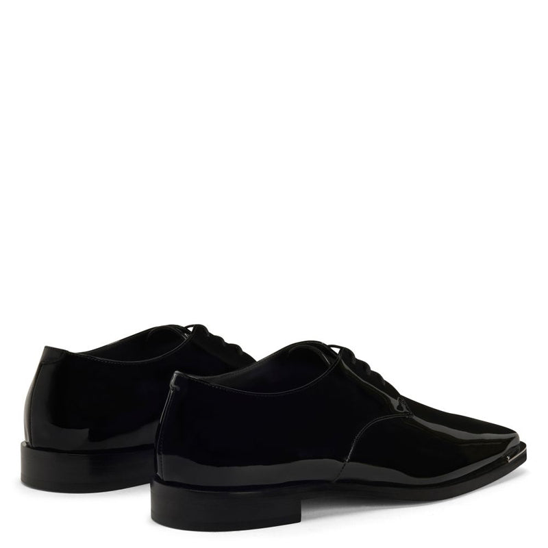 Patent Shiny Leather Plain Toe Derby Shoe