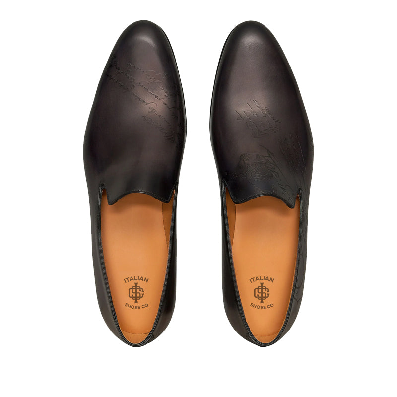 Men Solid Leather Formal Black Loafer