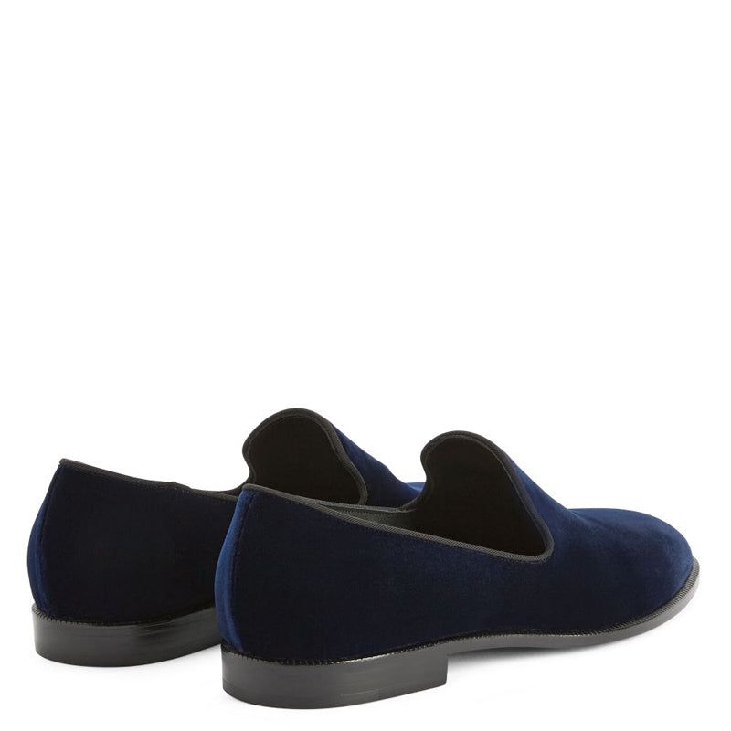 Men Classic Suede Pure Leather Blue Loafer