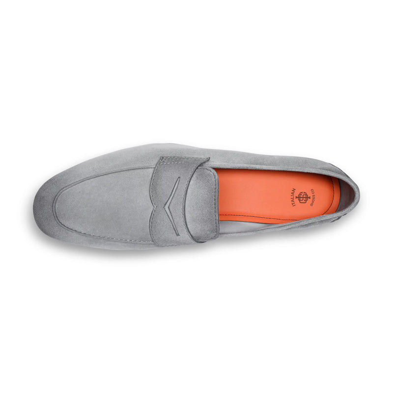 Men Nes Gray Suede Penny Loafers N Classic Slip On
