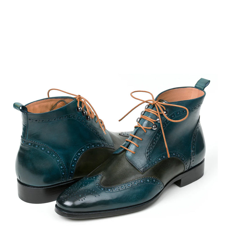 Men Solid Leather Wingtip Ankle Boot