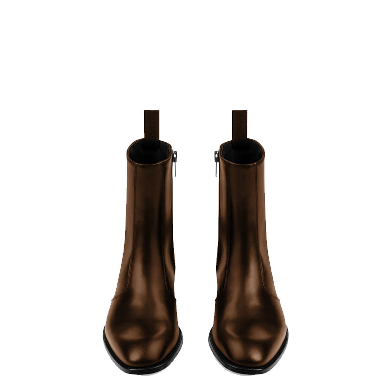 Side Zip Boot - Blue Leather