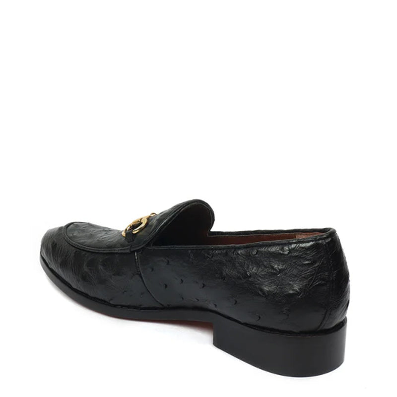 Men Solid Leather Slip-On Black Loafer Shoe
