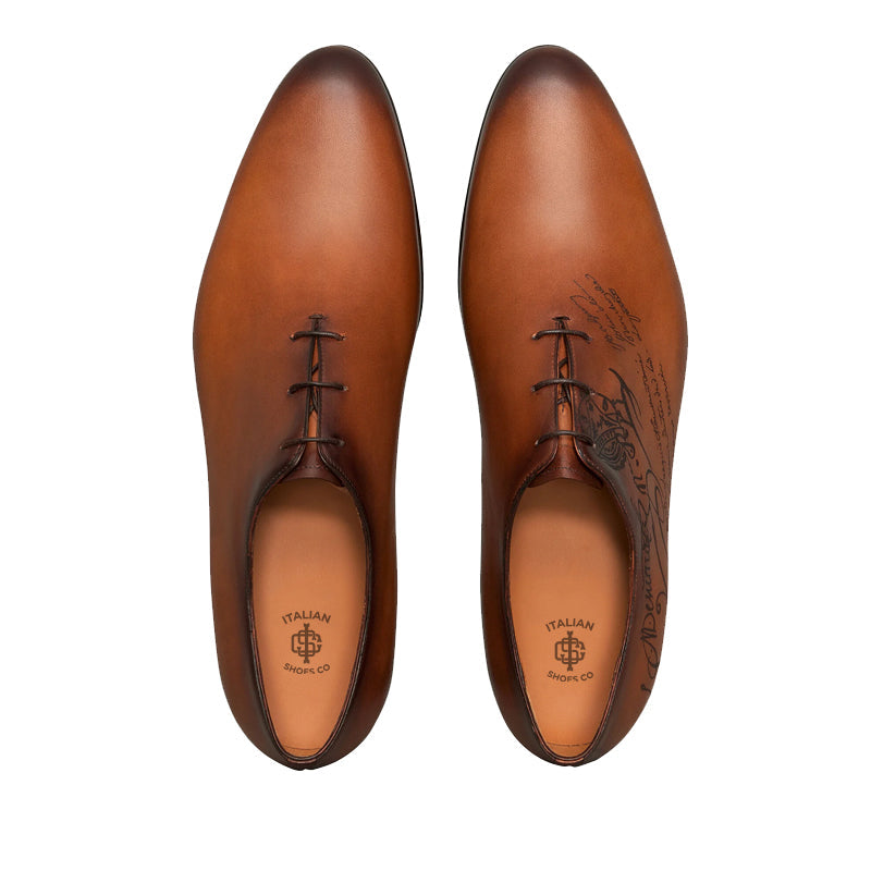 Men Handmade Solid Leather Oxford Tan Shoe