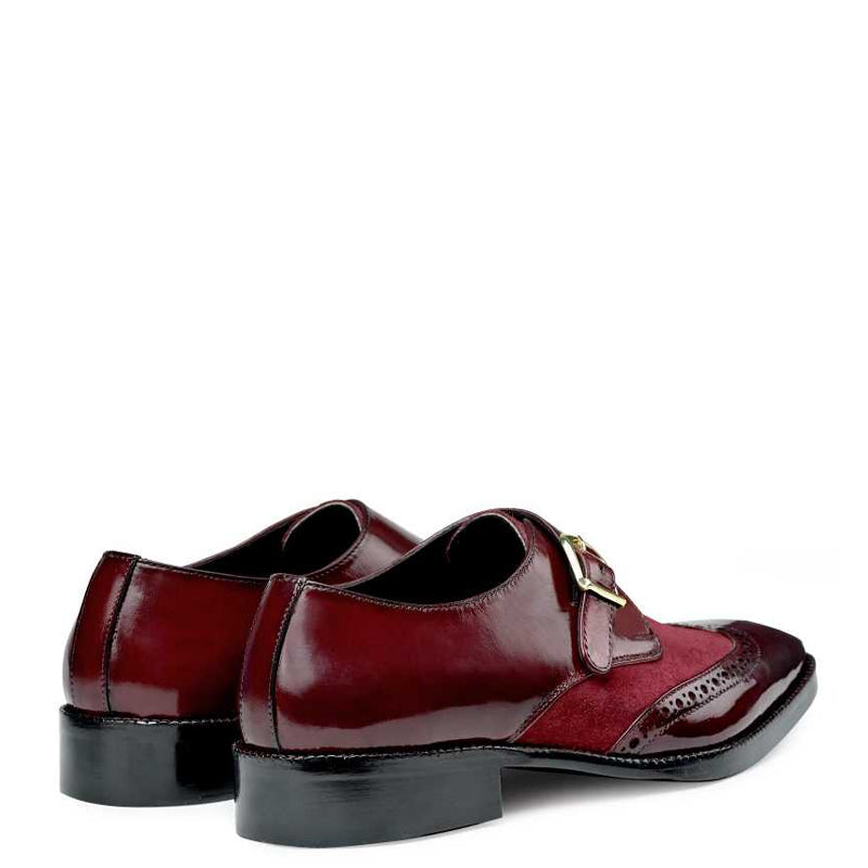 Suede Shiny Leather Monksrtaps Shoe