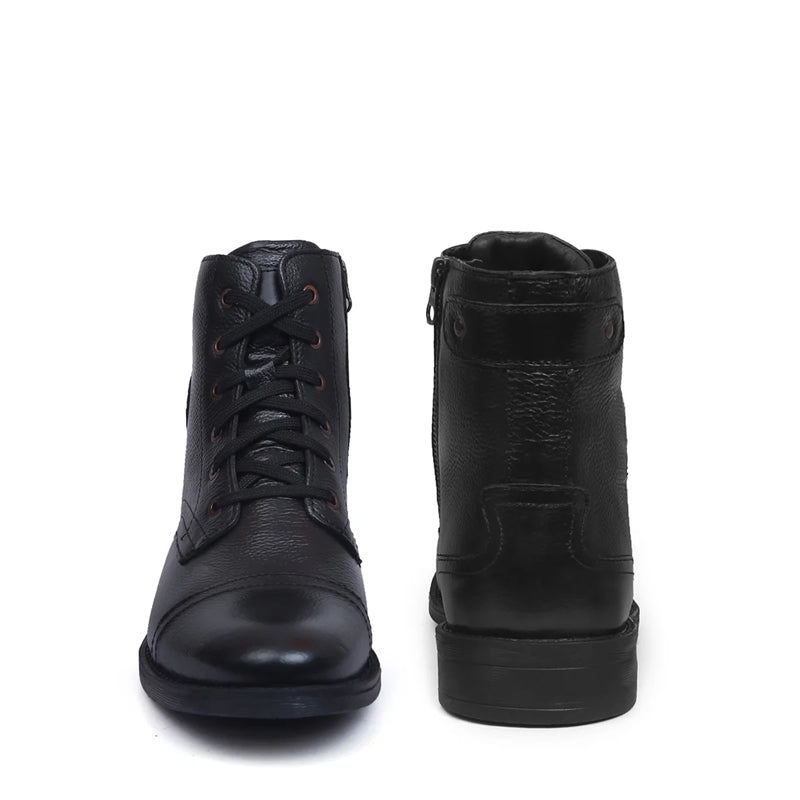 Men Lace-Up Leather Casual High Ankle Boot