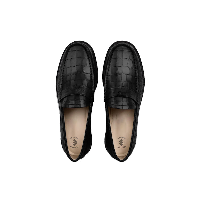 Men's Round Toe Croc Loafers