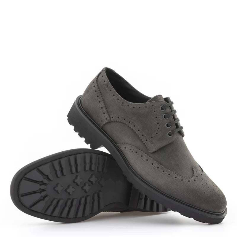 Men Suede Lace Up Leather Oxford Shoes