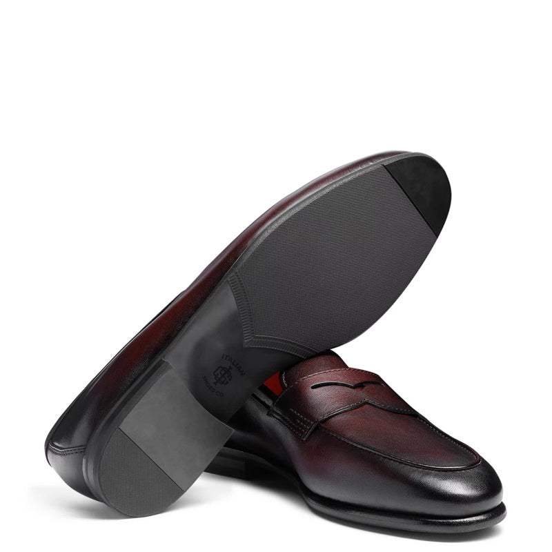 Penny Solid Leather Carlo Blue Loafer