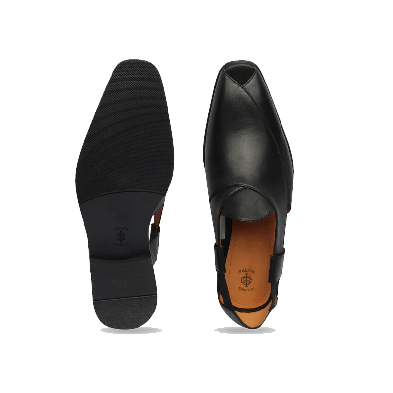 Classic Luxury Slip-On Leather Peshawari Brown Sandal