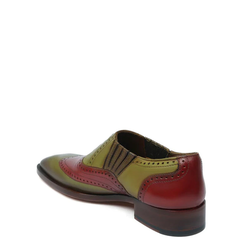Leather Square Toe Lace-Up Oxford Black Grey Shoe