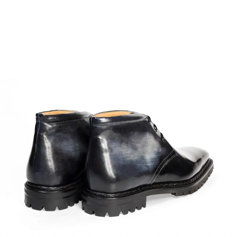 Men Handpainted Solid Leather Chukkas Tan Boot
