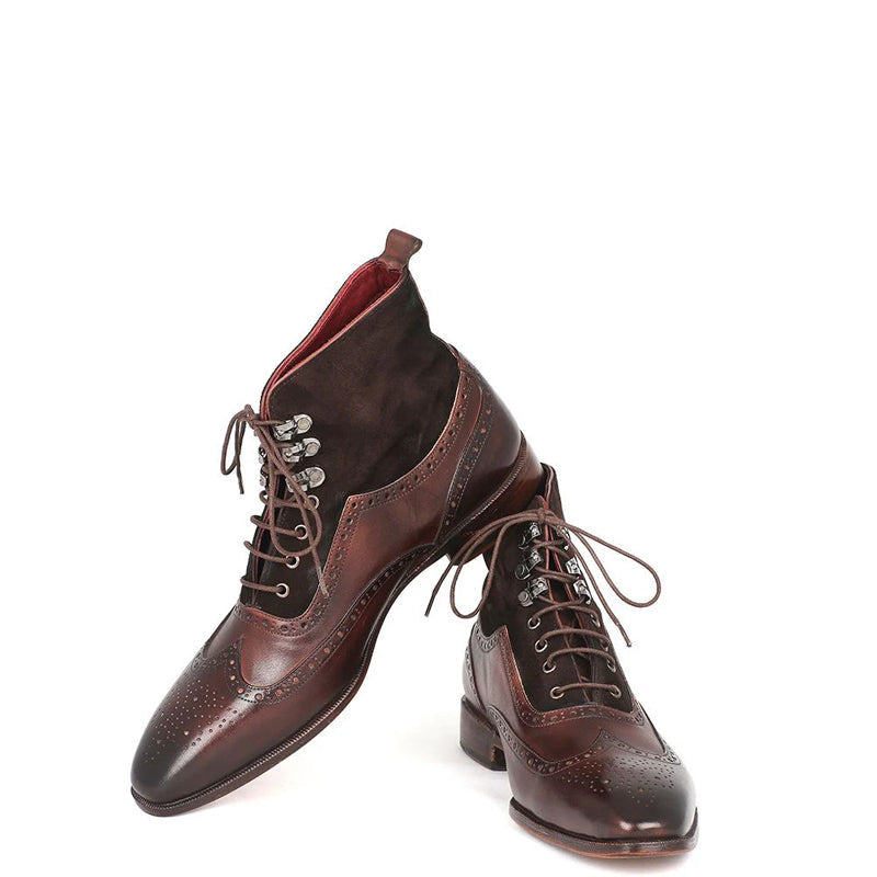Men Suede Leather High Wingtip Ankle Boot