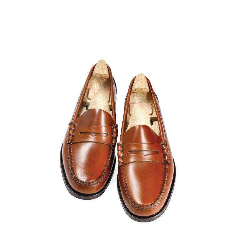 Penny Handmade Polished Leather Burgundy Loafer