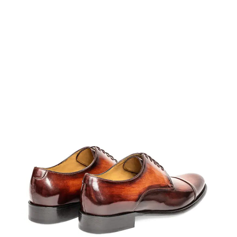 Classic Handmade Shiny Leather Oxford Tan/Brown Shoe