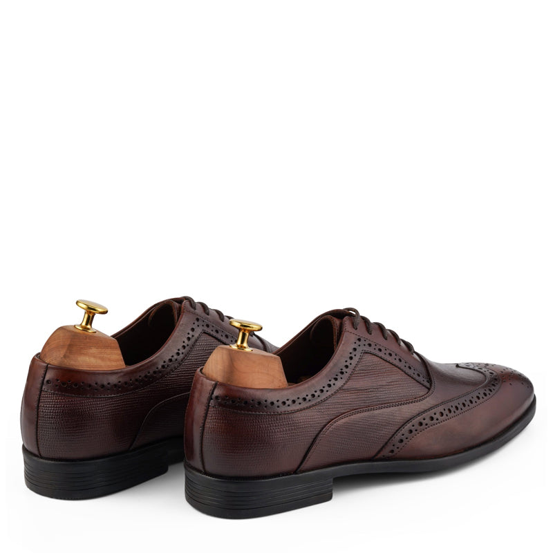 Wingtip Handmade Solid Leather Oxford Shoe