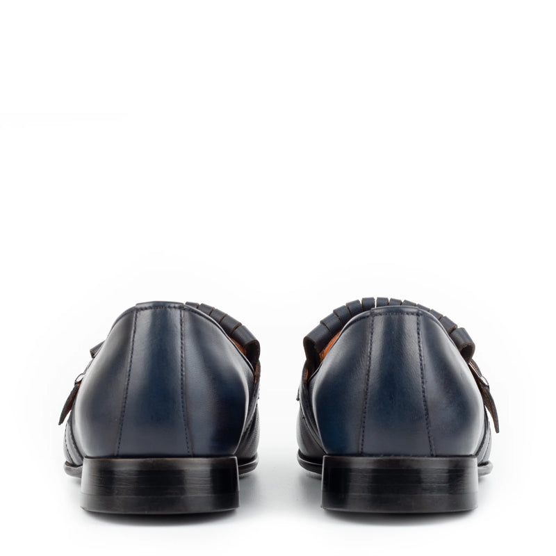Premium Midnight Leather Single Monk Strap Shoe