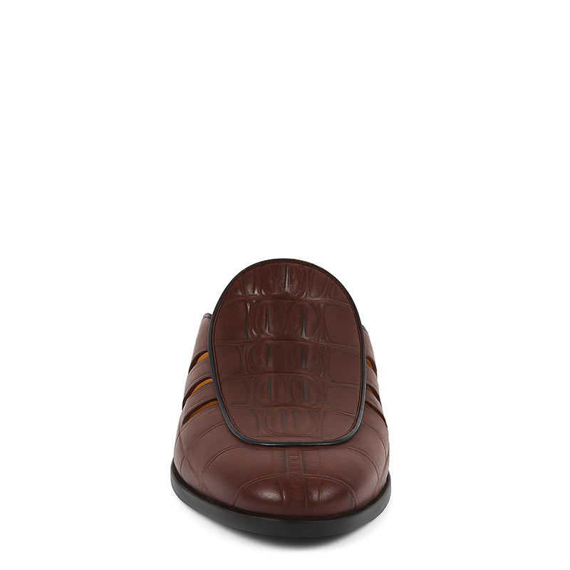 Stylish Croco Leather Mule