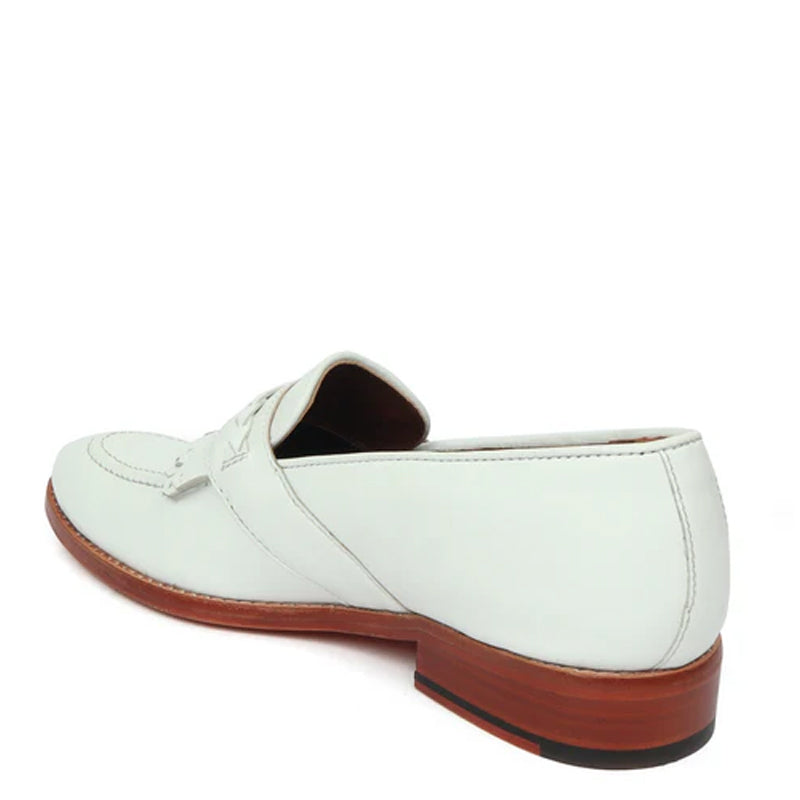 Patent Leather Slip-On Blue Loafer With Dual Fringes