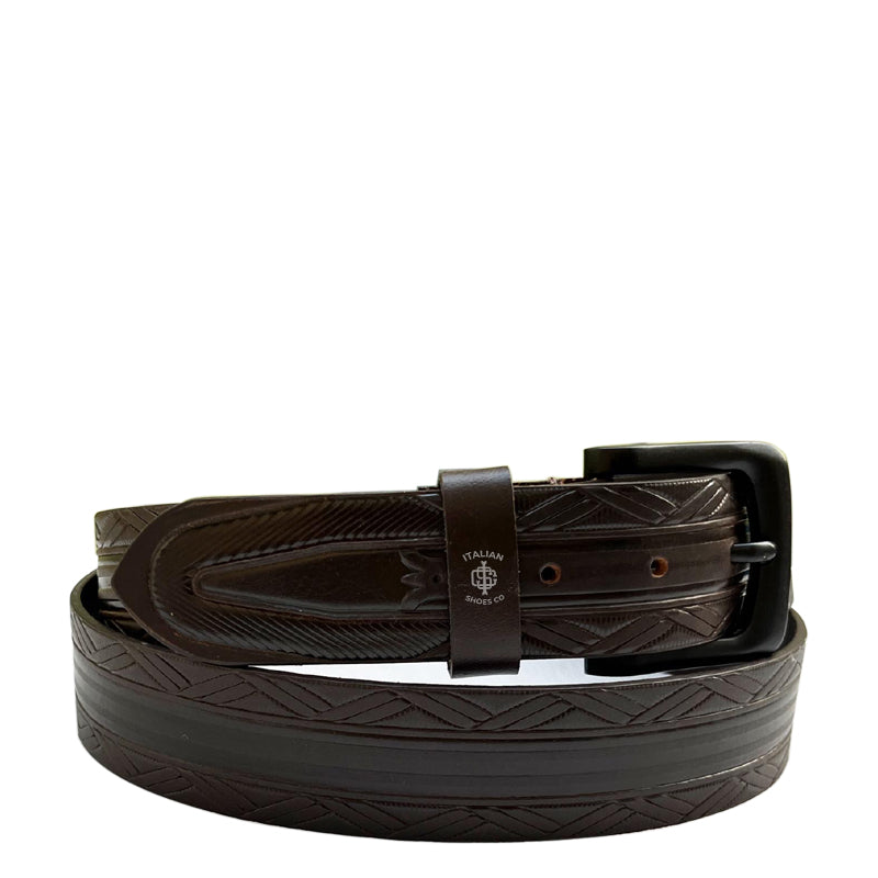 Strutturato Spogliato Brown Leather Belt