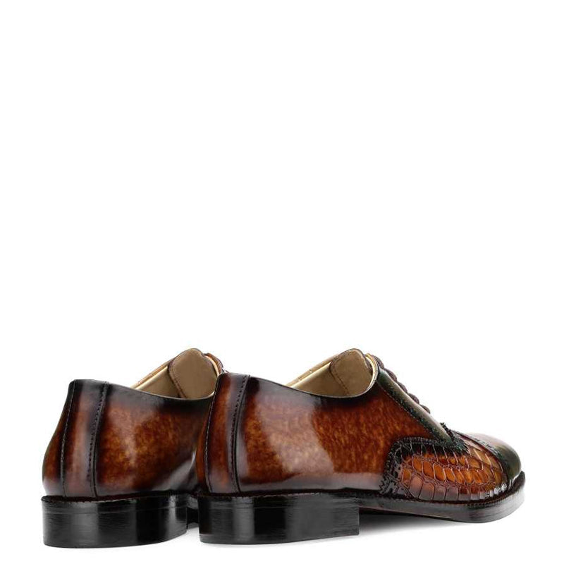 Croco Regent Embossed Leather Oxford
