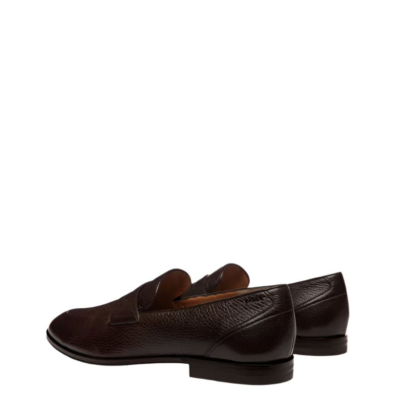 Classic Blue Penny Loafer with Textured Leather