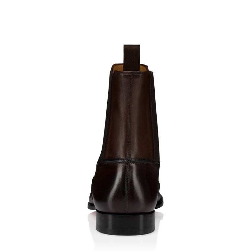 Classic Chelsea Chocolate Brown Leather Pointed Italian Boot