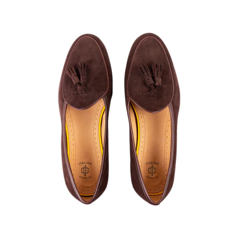 Classic Suede Leather Tassel Brown Loafer
