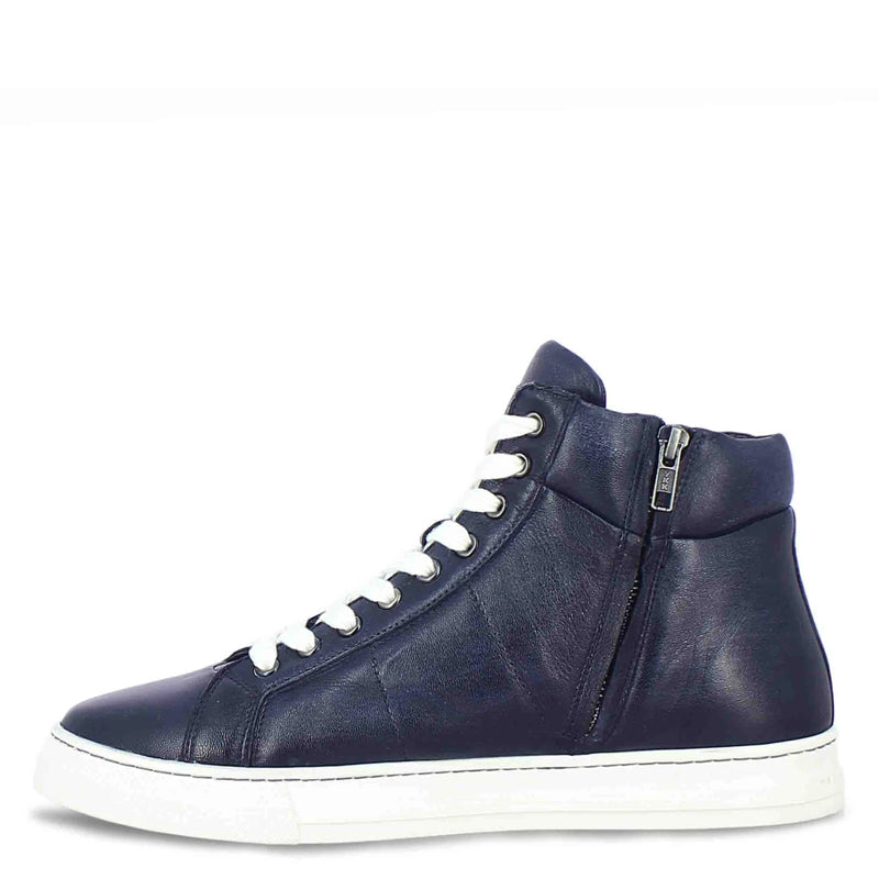Lace-Up Leather Handcrafted Blue Sneaker