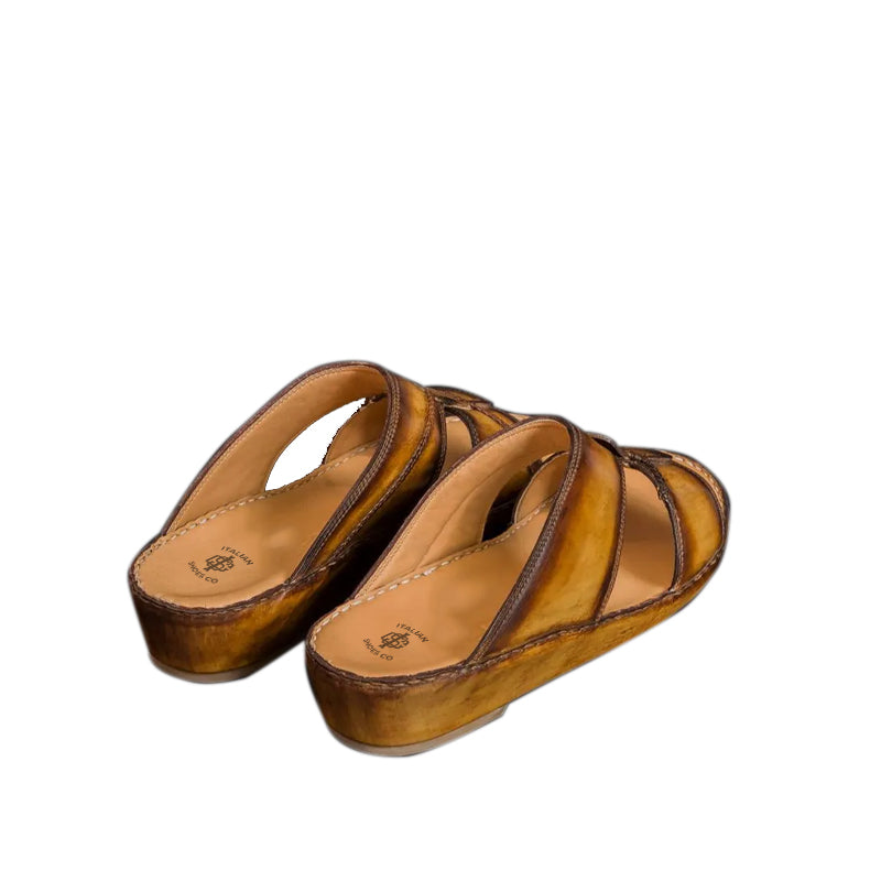 Luxury Handmade Leather Arabic Burgundy Sandal