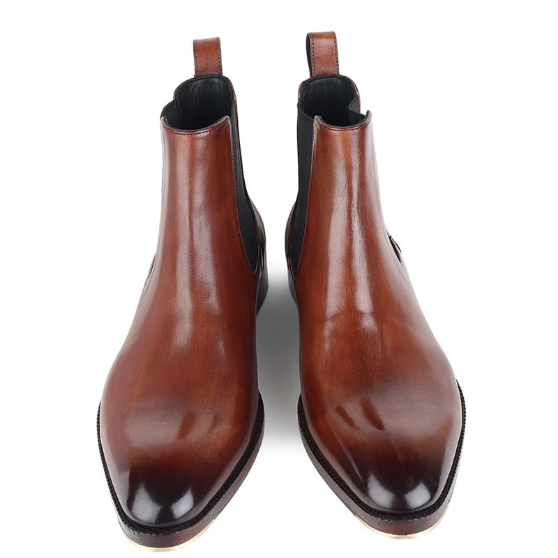 Patina Classic Leather Handmade Chelsea Boot Reddish