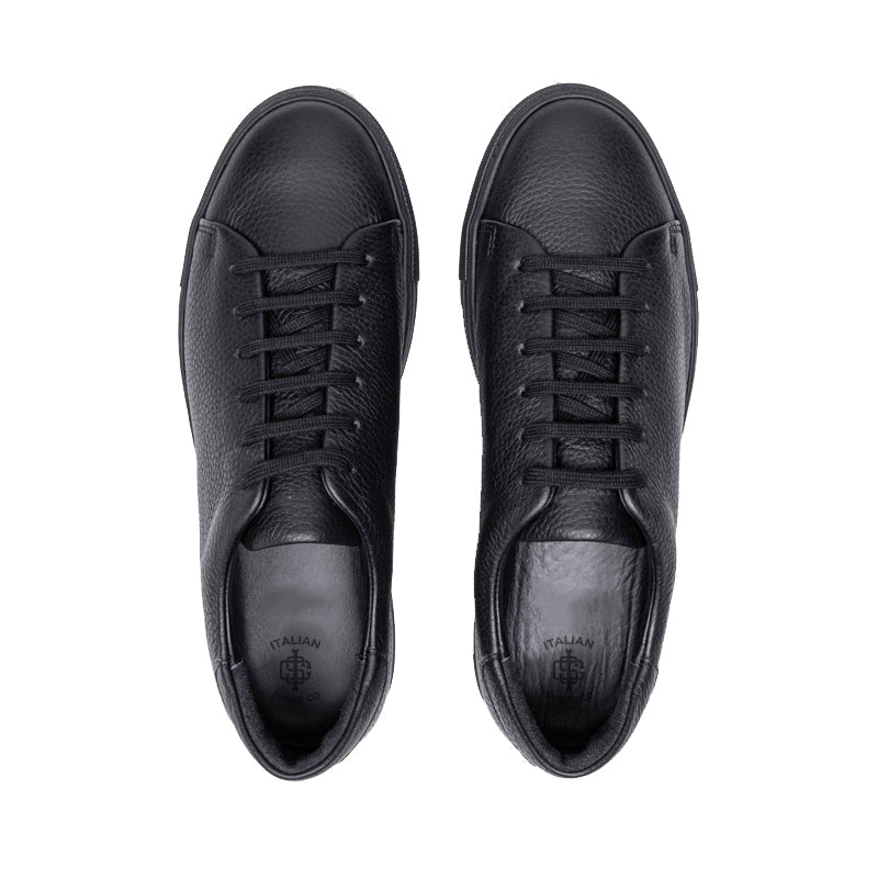 Vegan Leather Low Top Sneakers Black