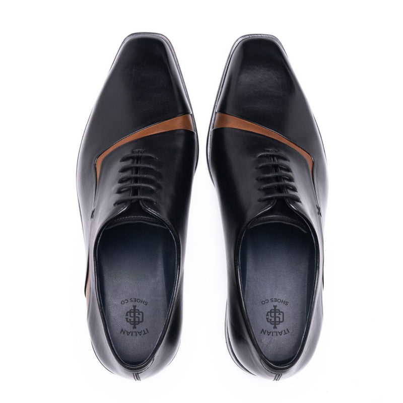 Patent Meta Cut Shiny Leather Oxford Black Shoe