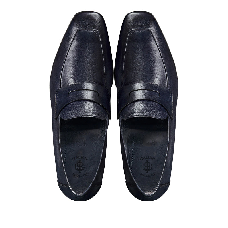 Plain Solid Leather Black Loafer For Men