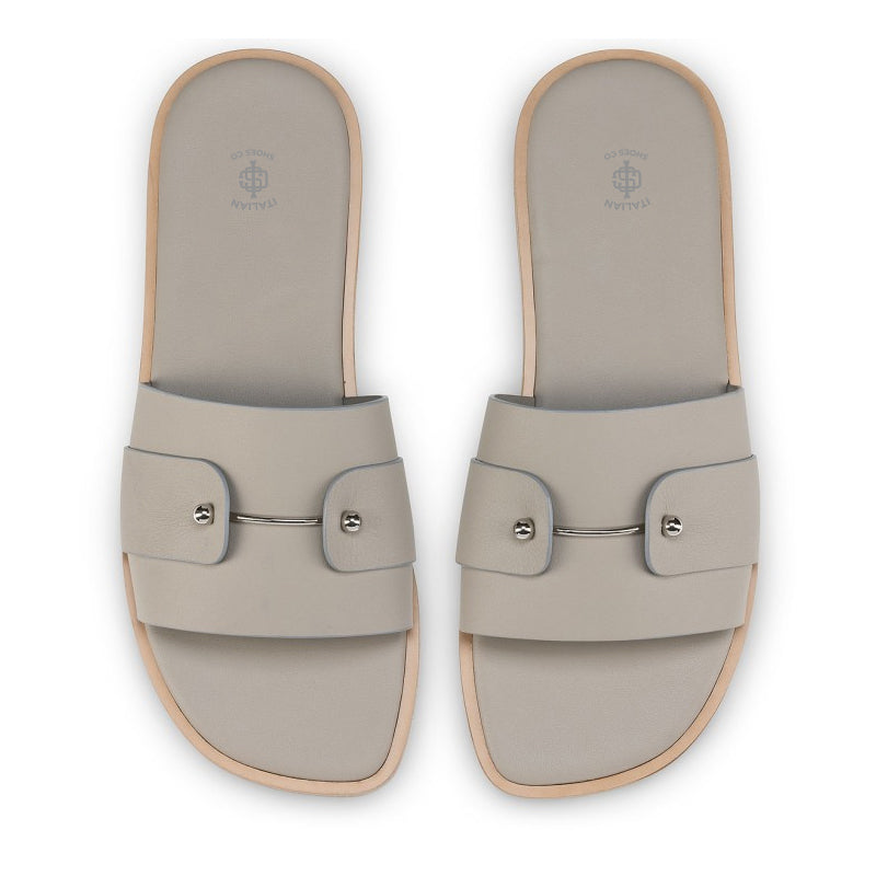 Men Slip-On Leather Comfort Black Sandal