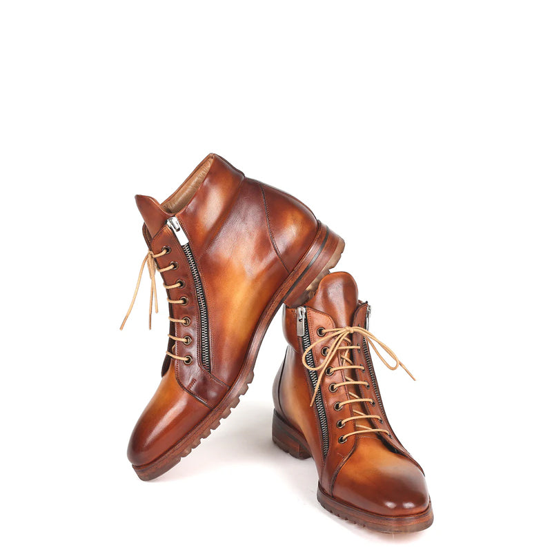Men Custom Handmade Leather Side Zipper Ankle Boot