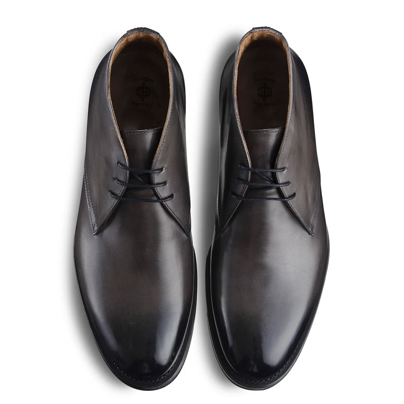 Men Classic Plain Italian Leather Chukkas Boot
