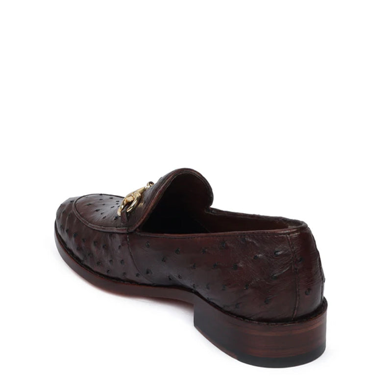Leather Dot Pattern Horsbit Gold Buckled Loafers