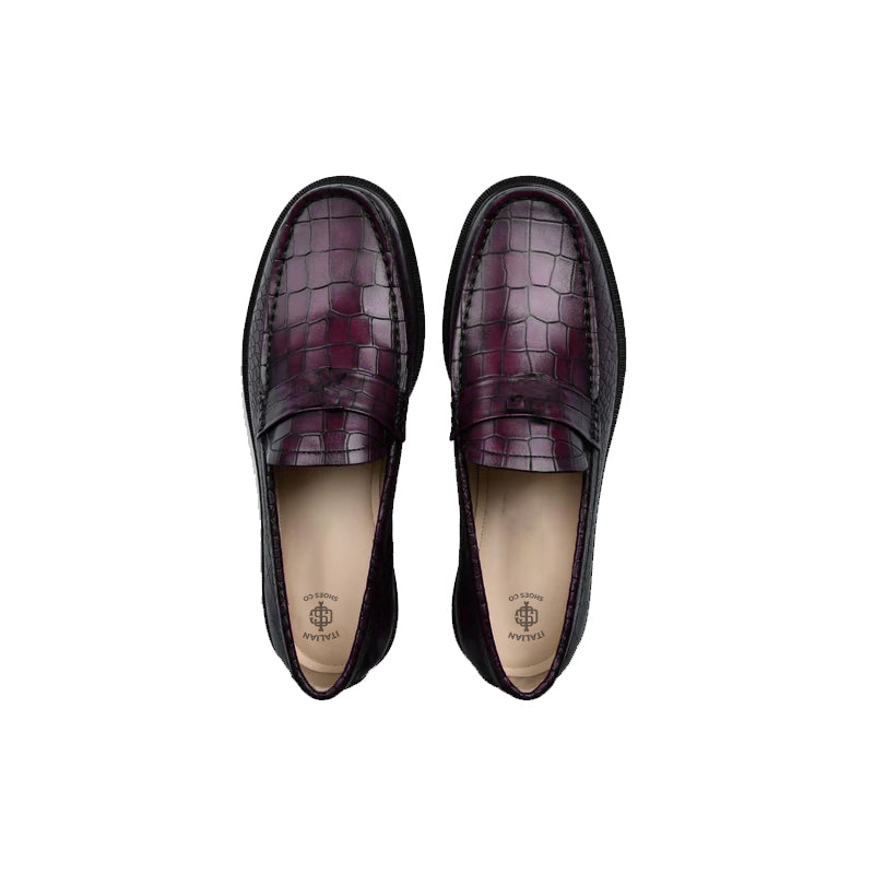 Men's Round Toe Croc Loafers